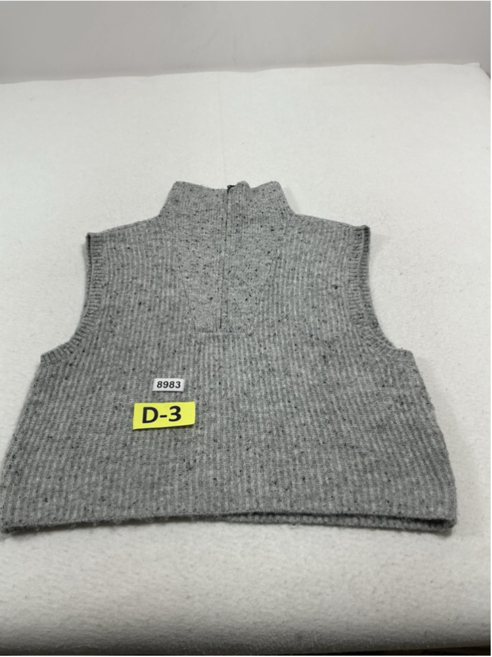 Womans Excellent And Now This Sweater Vest Large Gray 1/4 Zip Pullover